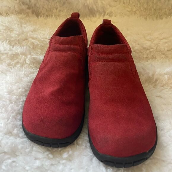 Route 66 leather red suede clogs with black rubber soles size 9 - Picture 2 of 8